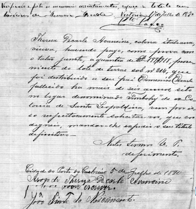 doc-viuva-copiar A mulher na emigração italiana para Santa Teresa analisando o romance histórico Karina
