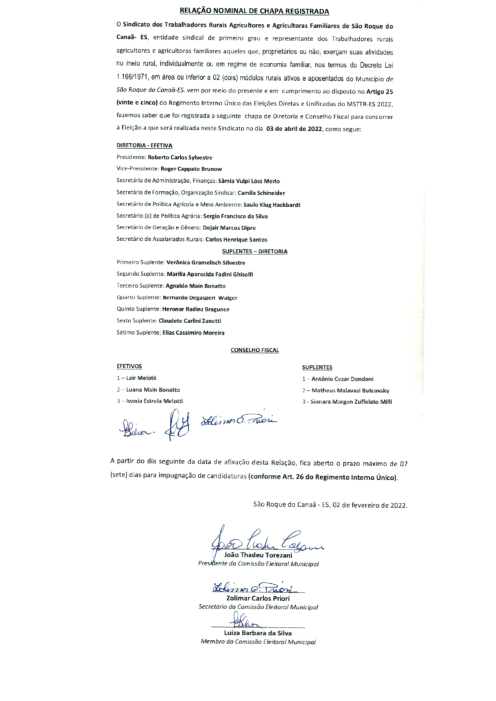 sao-roque1-724x1024 Relação Nominal de Chapa Registrada - Sindicato dos Trabalhadores Rurais Agricultores e Agricultoras Familiares de São Roque do Canaã- ES