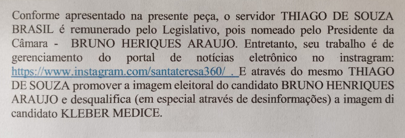 Chapa-22 Chapa 22 é impugnada em Santa Teresa