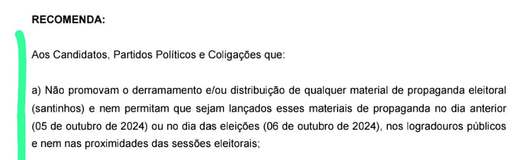 cort MPEES emite Nota visando evitar derramamento de santinhos em Santa Teresa