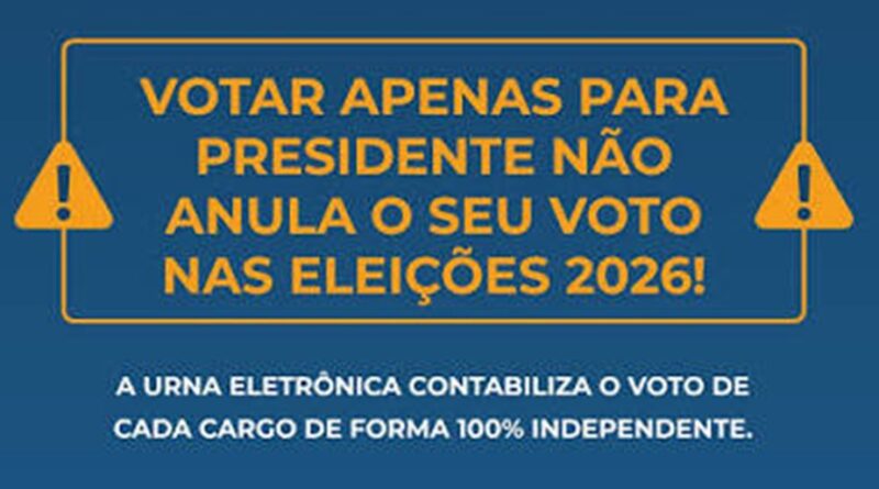 O voto para presidente pode ser anulado se eu deixar os outros cargos em branco?